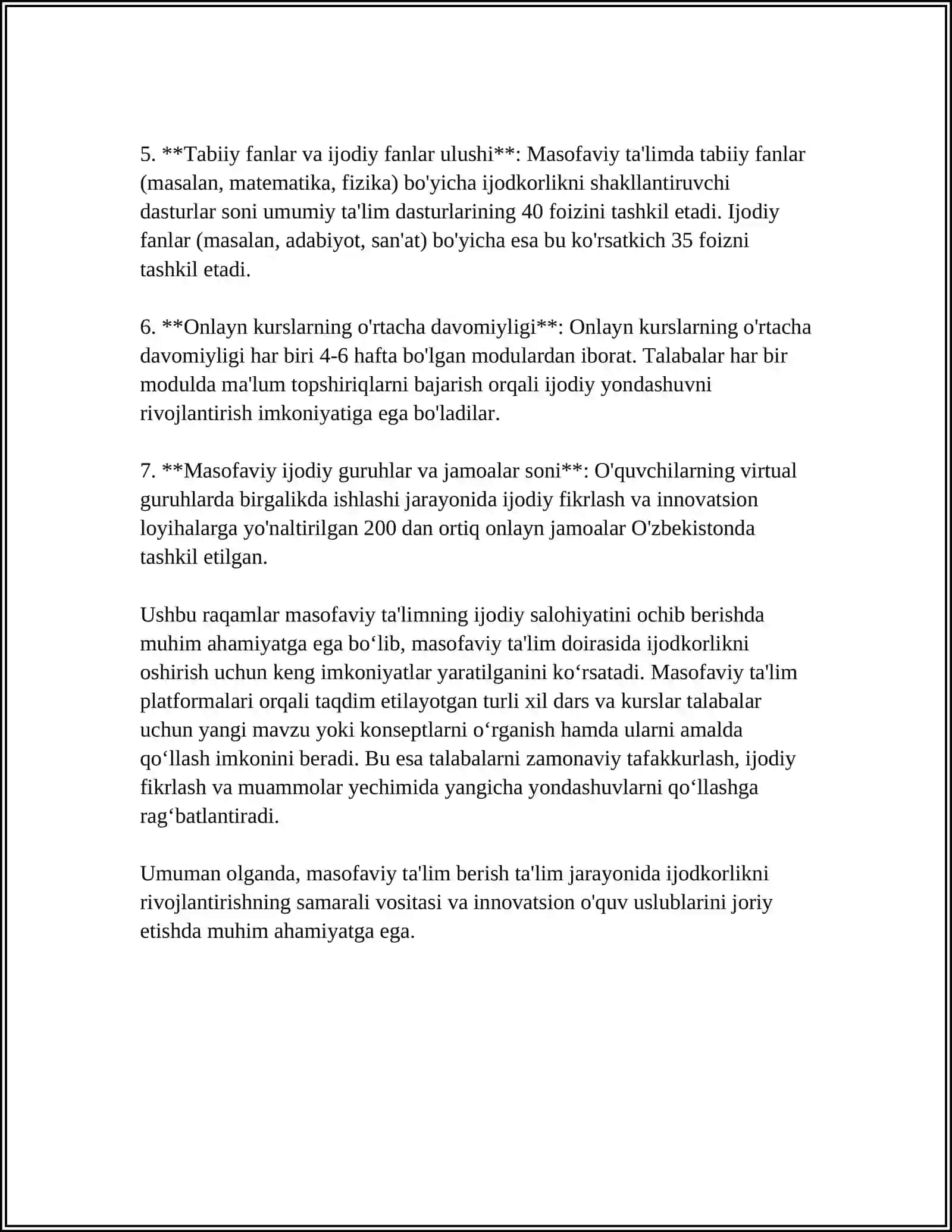 MASOFAVIY TA’LIMDA O’QITUVCHINING KREATIVLIGI 4