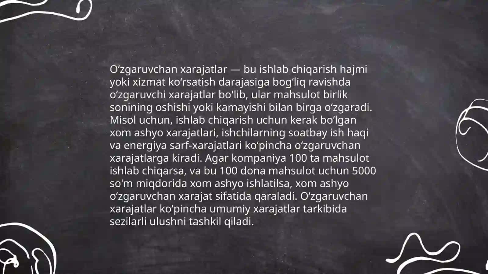 Doimiy va oʻzgaruvchan xarajatlar 4