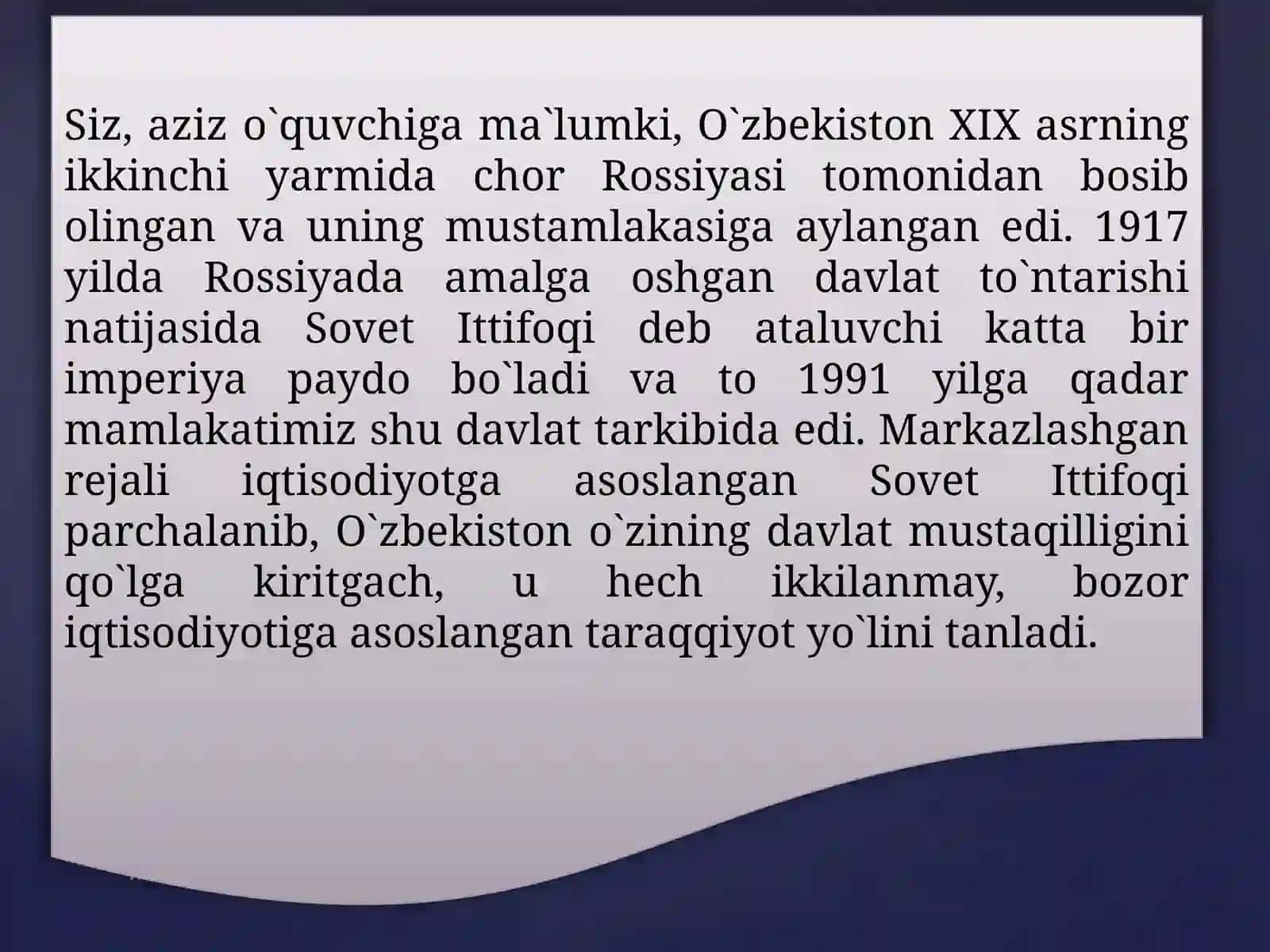 BOZOR IQTISODIYOTIGA O’TISHNING MODELLARI 4
