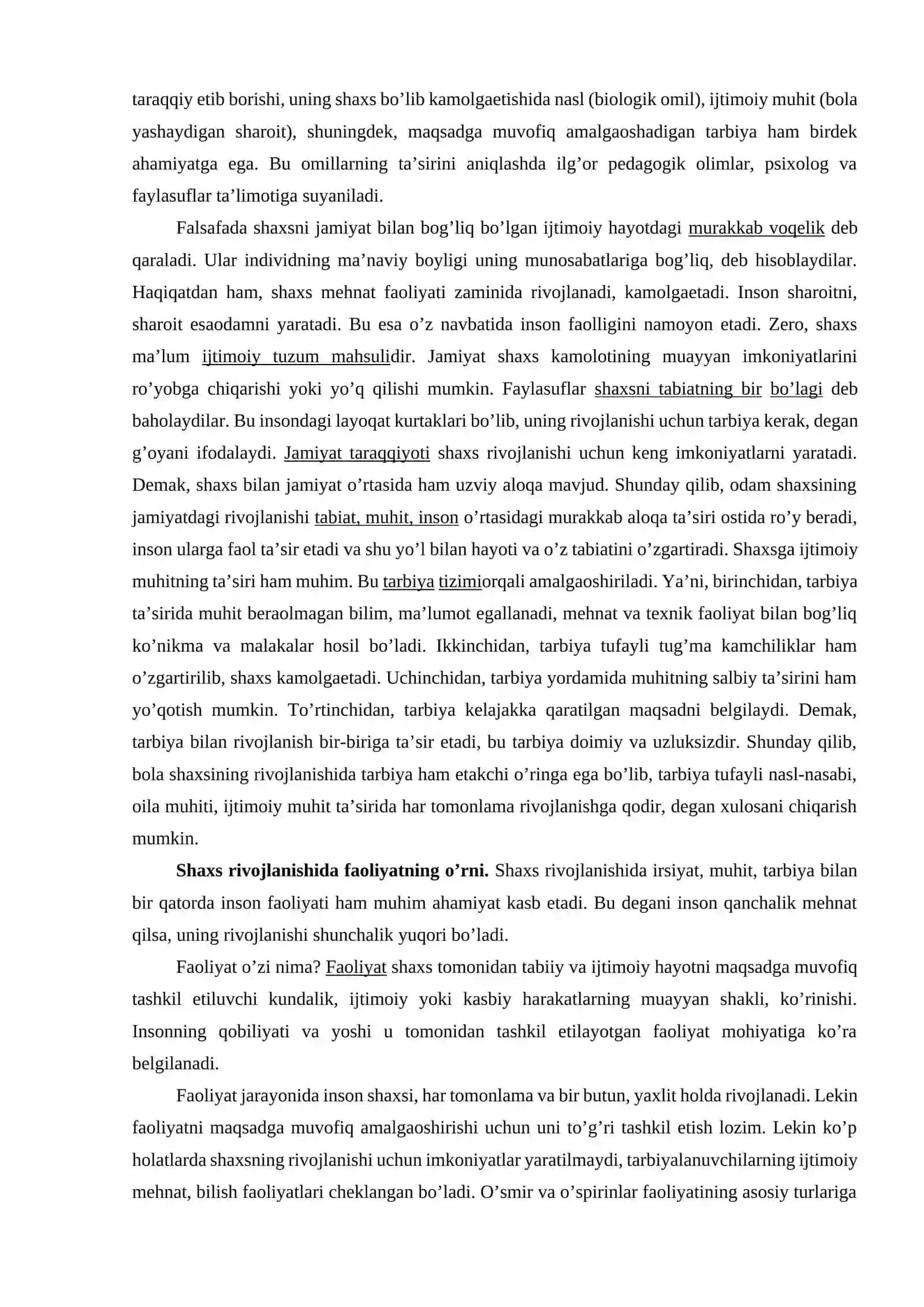 Shaxs rivojlanishi haqida tushuncha 4