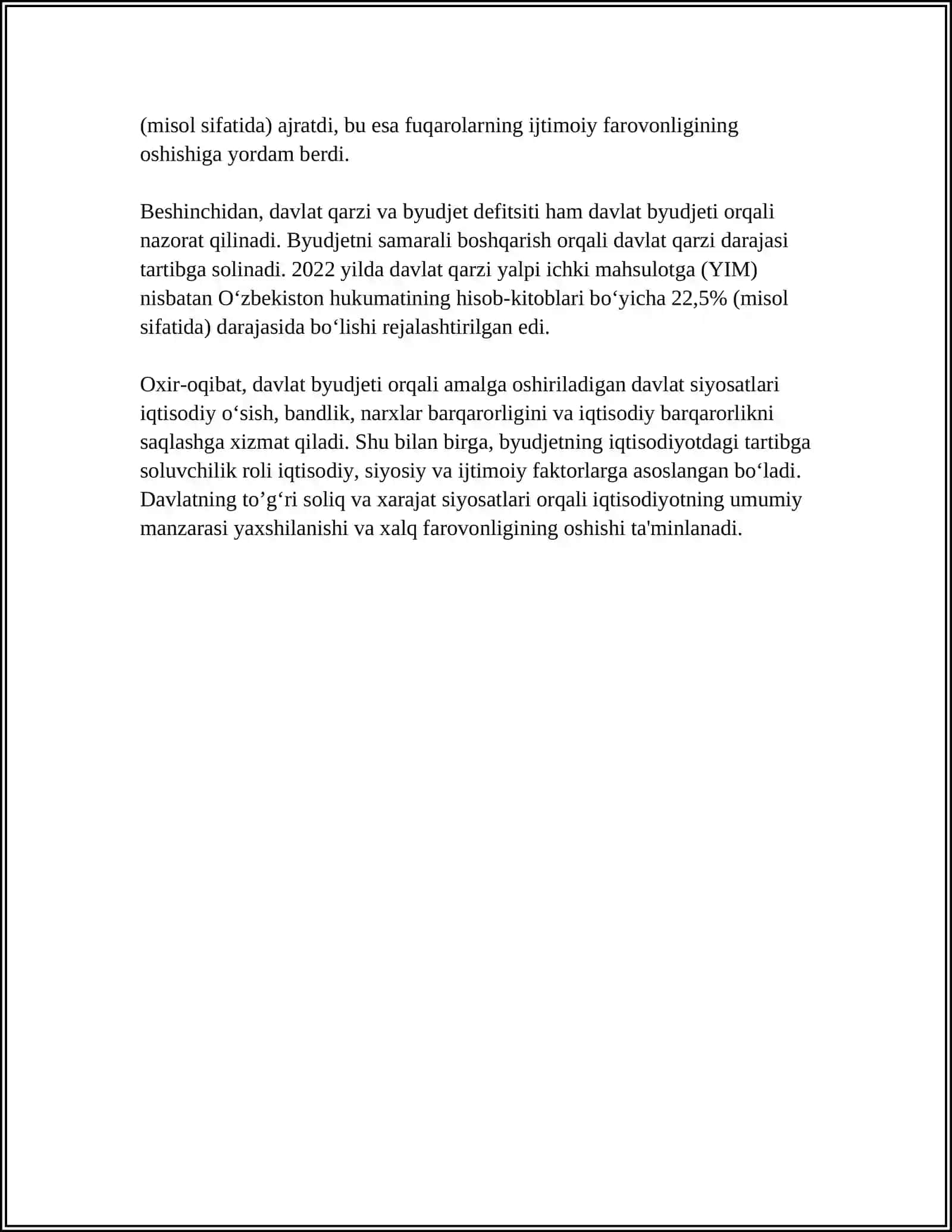 DAVLAT TOMONIDAN IQTISODIYOTNI TARTIBGA SILISHDA DAVLAT BYUDJETINING AHAMIYATINI ORTISHI 4