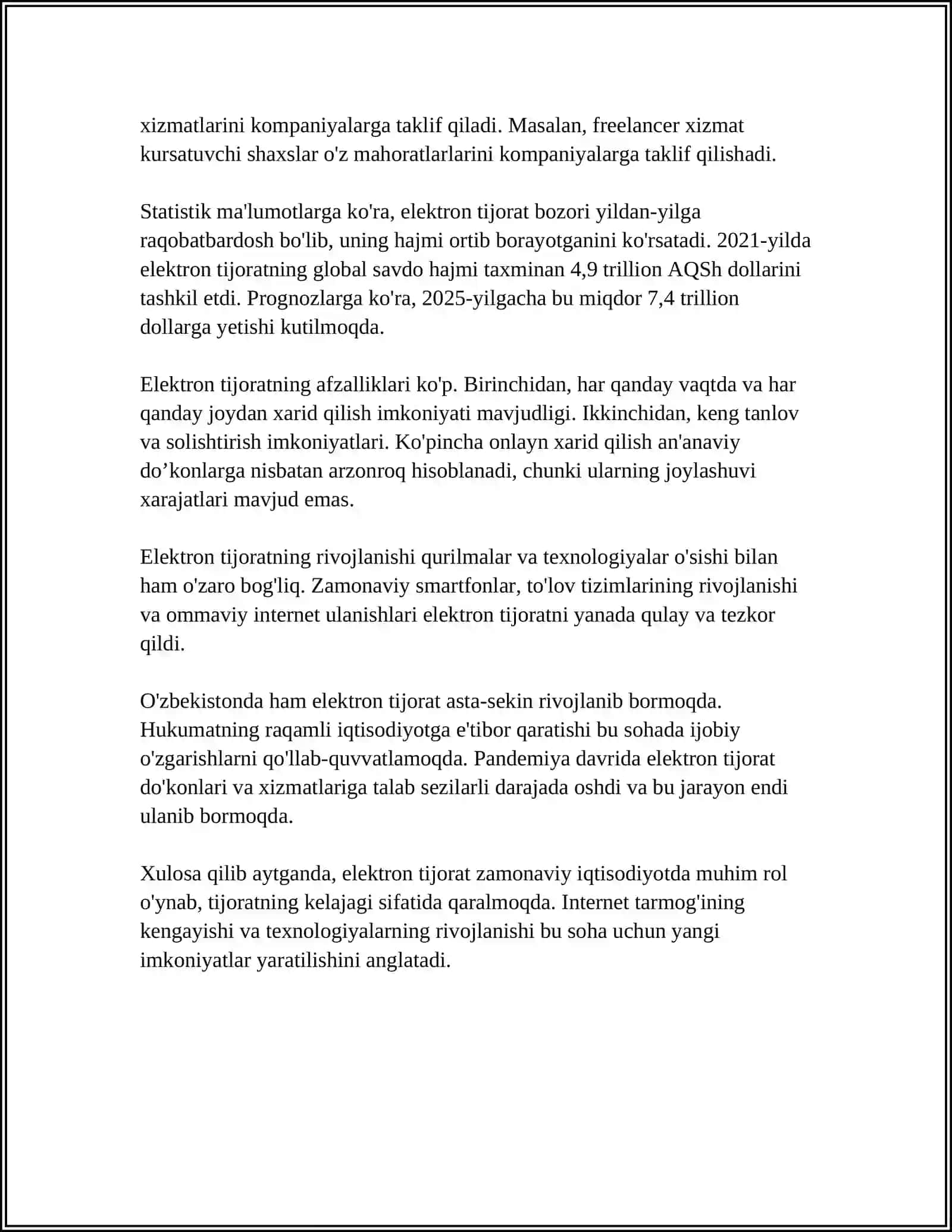 ELEKTRON TIJORATNI B2C SEKTORIDA VIRTUAL LOGISTIKANI XUSUSIYATLARI 4
