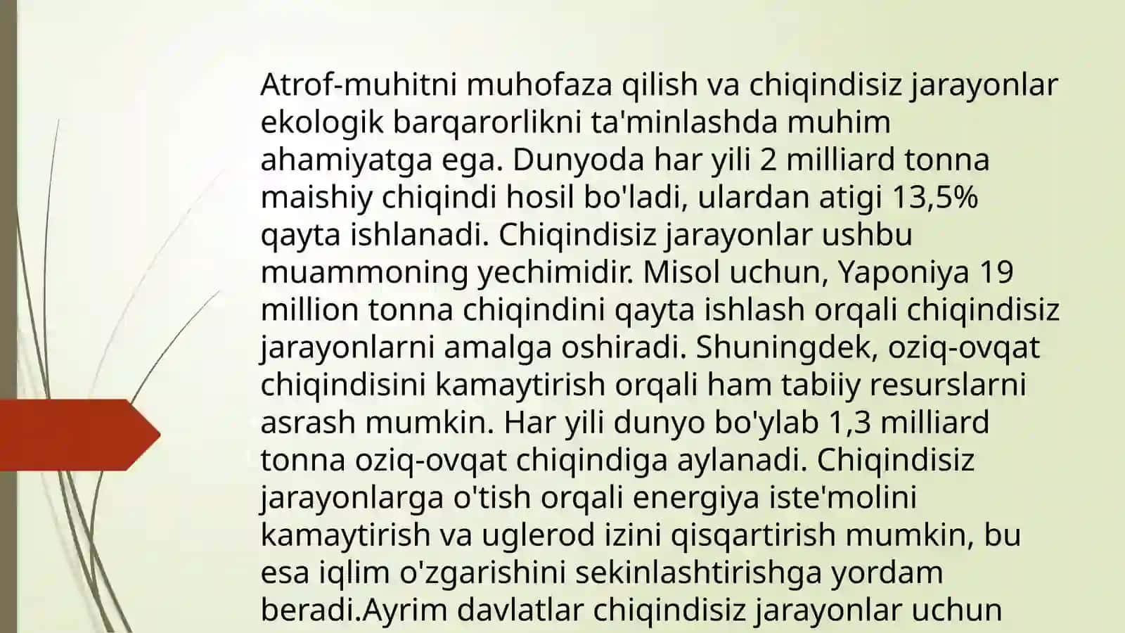 Kam chiqindili va chiqindisiz texnologiyalar 4