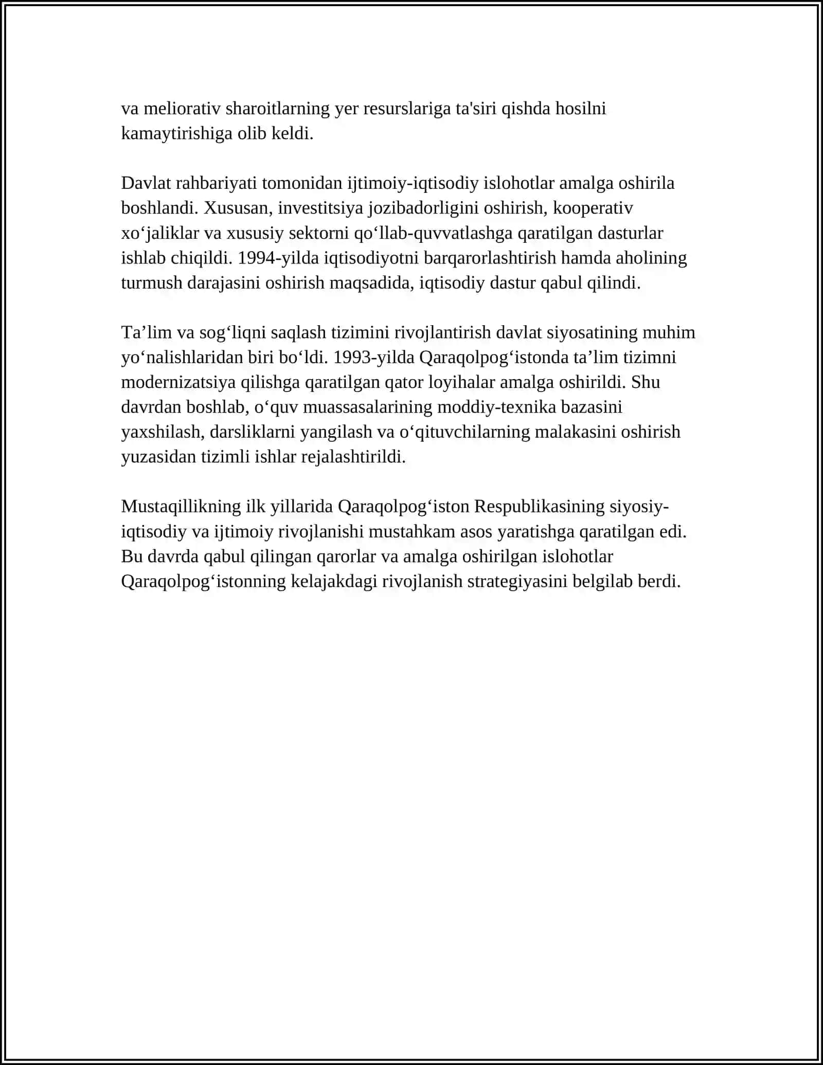 MUSTAQILLIK YILLARIDA QARAQOLPOQISTON RESPUBLIKASI 4