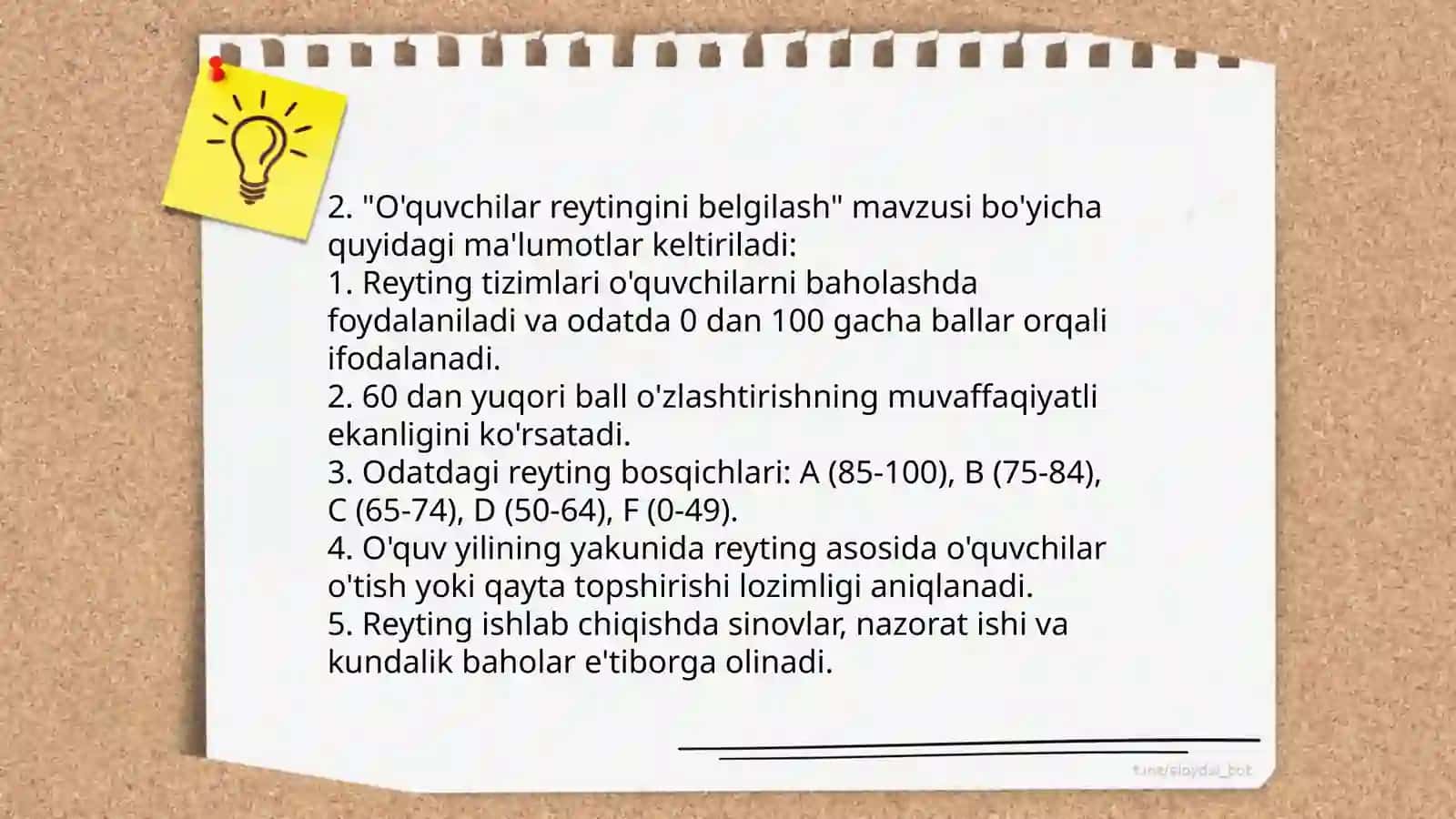 O'quvchilar bilimlarini baholash 4
