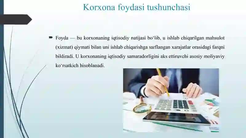 KORXONA FOYDASINING TAQSIMLANISHI VA ISHLATILISHI 4