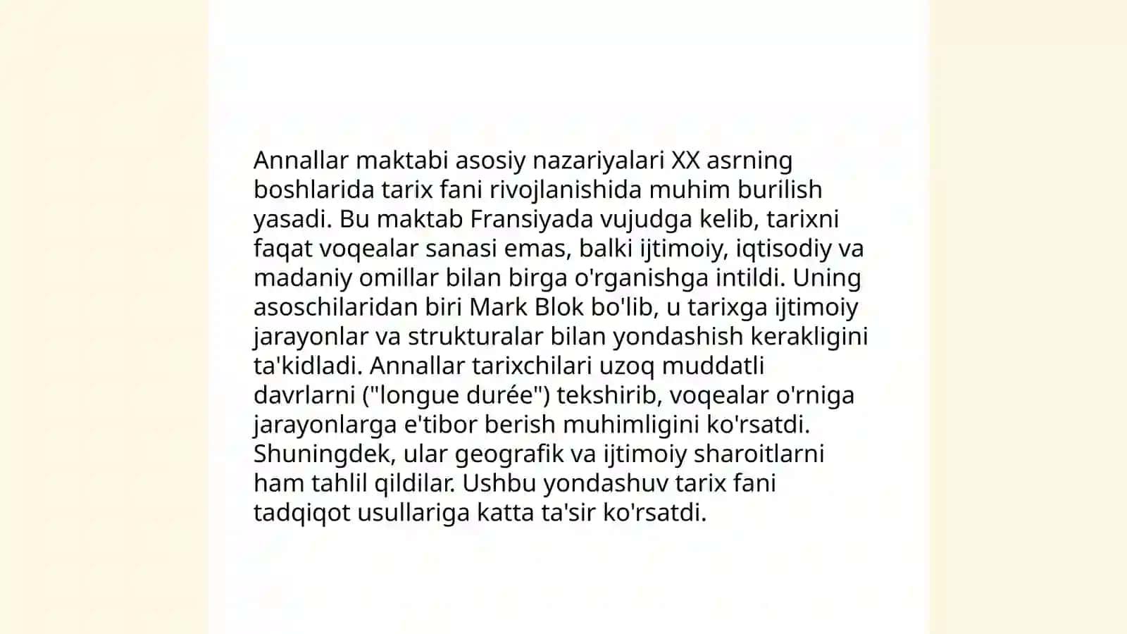 Annallar maktabi faoliyatini ilmiy o'rganish 4