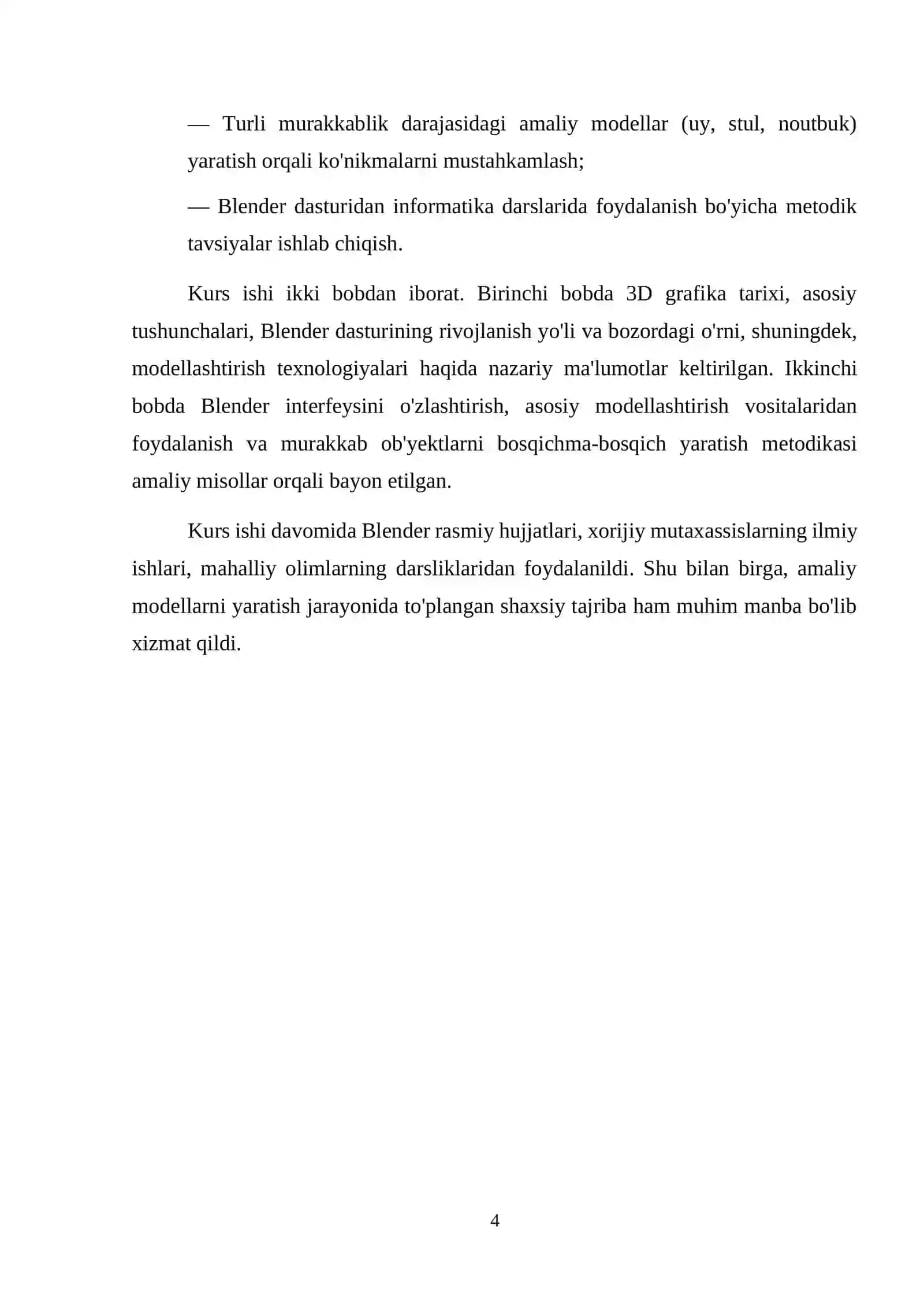Blender dasturida ob’yektlarni modellashtirish 4