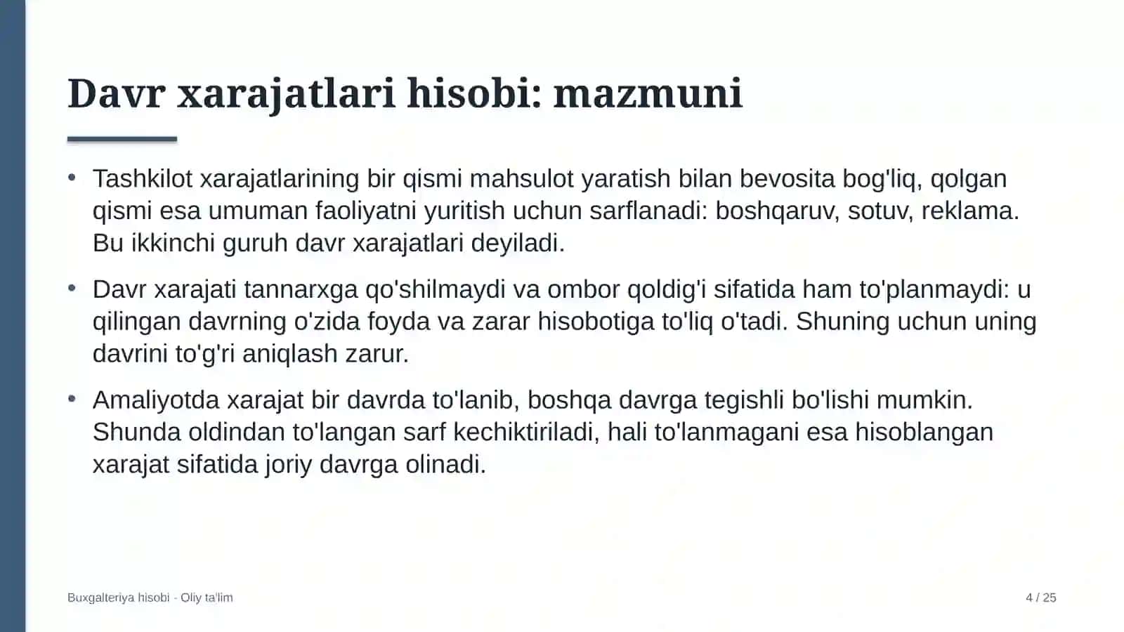 dehqon bozorlarida davr xarajatlari hisobi 2781 4