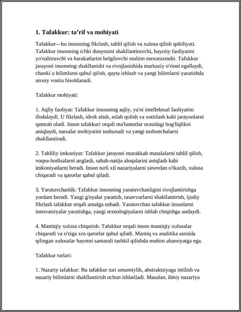 TAFAKKUR HAQIDA UMUMIY TUSHUNCHA 4