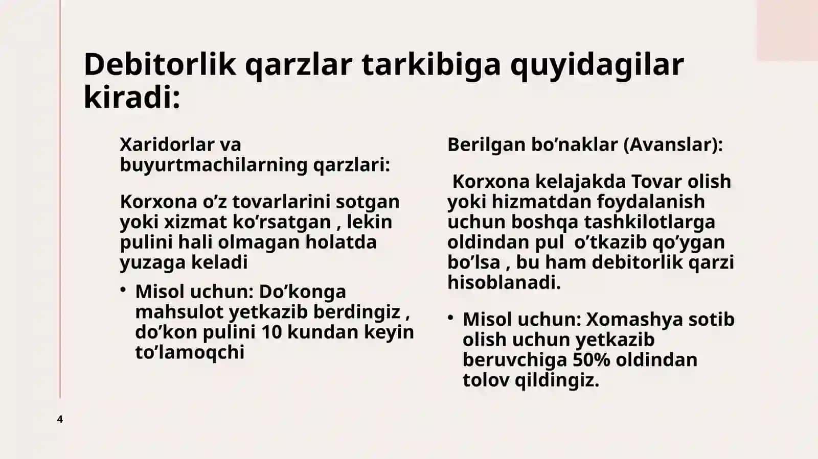 korxonalarda debitorlik qarzlarini boshqarish 4