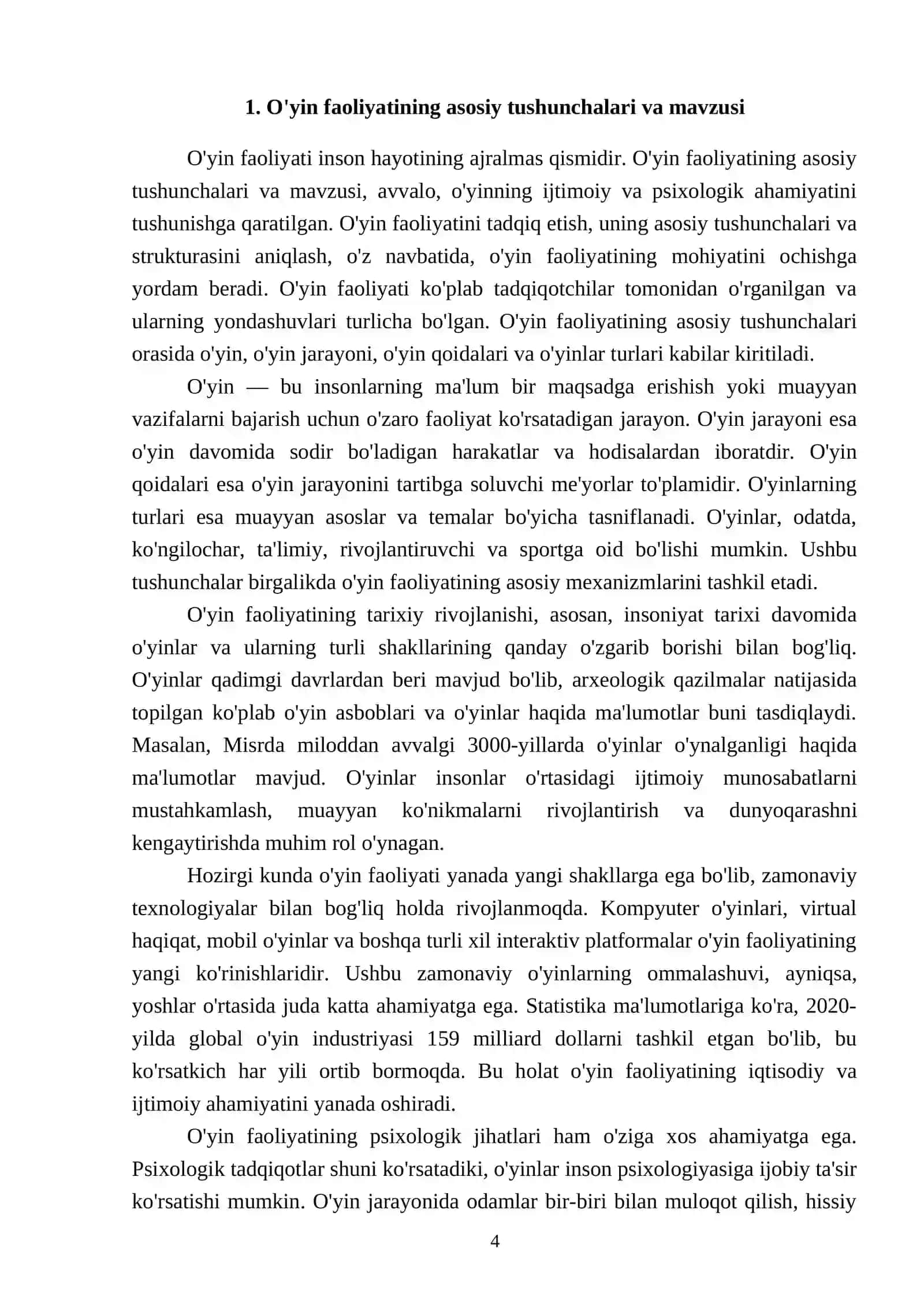 O‘YIN FAOLIYATINING O‘ZIGA XOS XUSUSIYATLARI 4