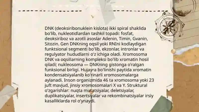 Irsiyat va irsiy kasalliklar 4