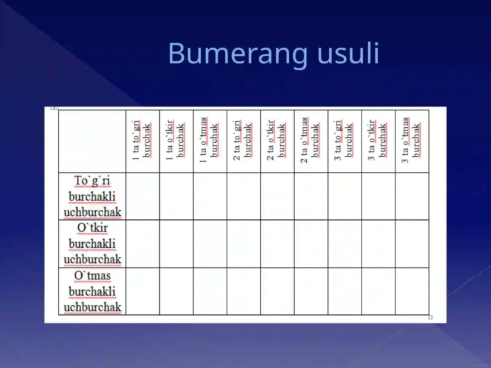 7-sinf Geometriya fanidan Uchburchak tengligining ikkinchi (BTB) alomati dars taqdimoti 4