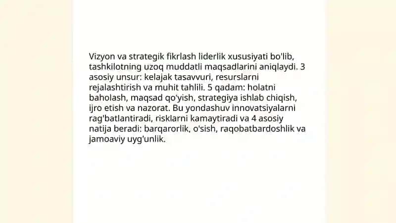 Liderlikning asosiy xususiyatlari 4