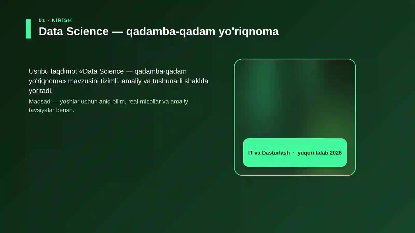 Data Science — qadamba-qadam yo'riqnoma 4