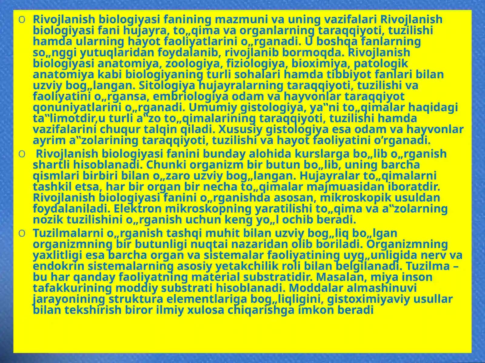 Rivojlanish biologiyasi 4
