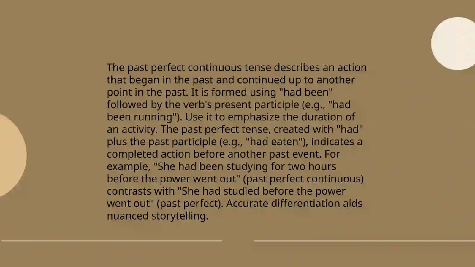 Past perfect continuous 4