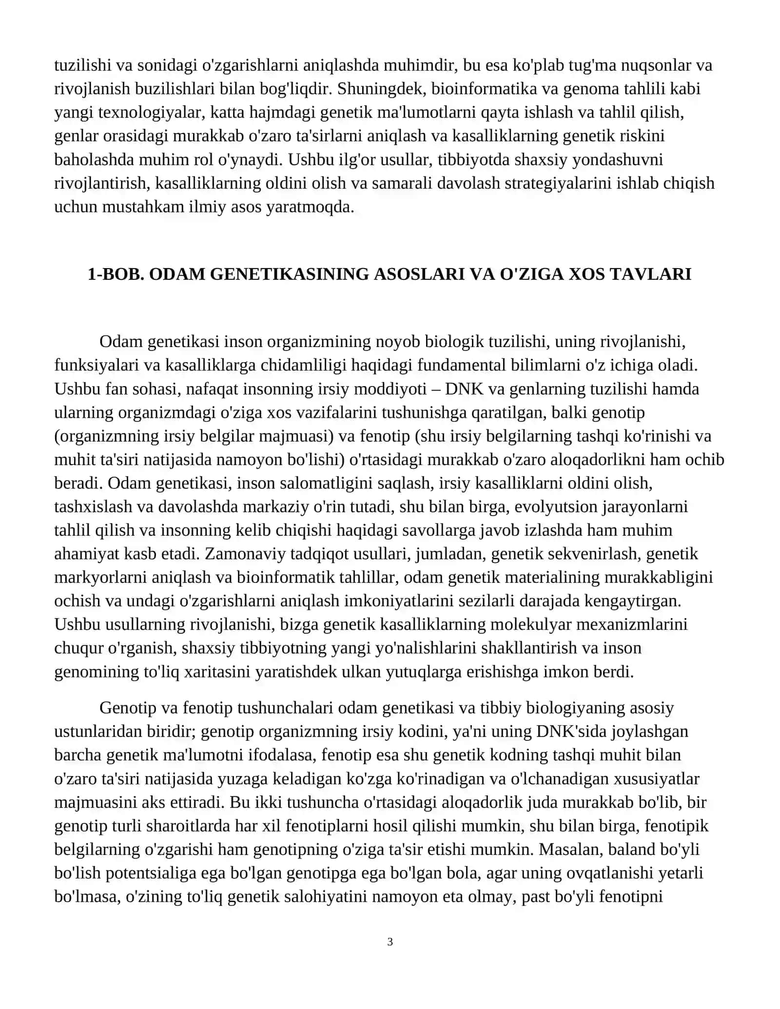 Odam genetikasi va Tibbiy genetika. 4