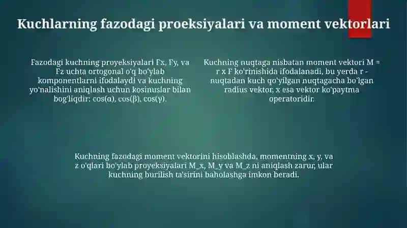 Fazoda kuchlar sistemasi 4