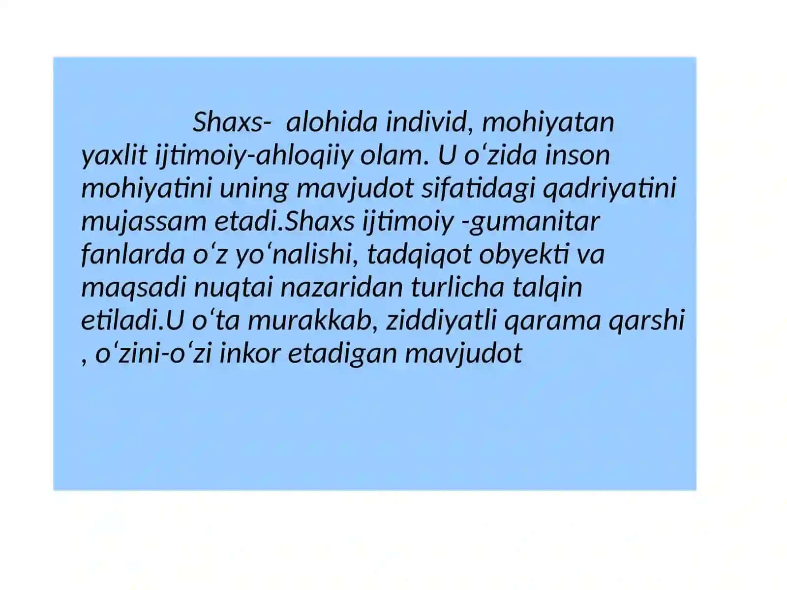 Shaxsning oʻzini-oʻzianglashi 4