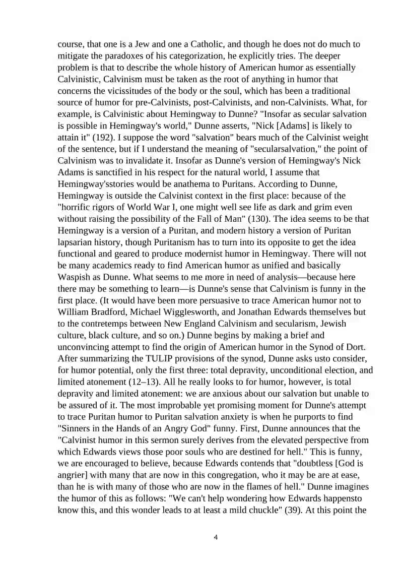Course Work on The Role of Humor and Satire in American Literature 4