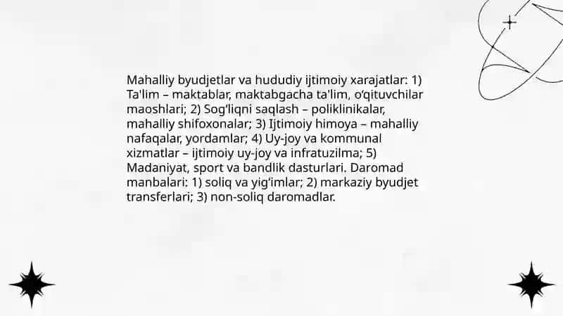 Ijtimoiy sohani moliyalashtirish manbalari 4