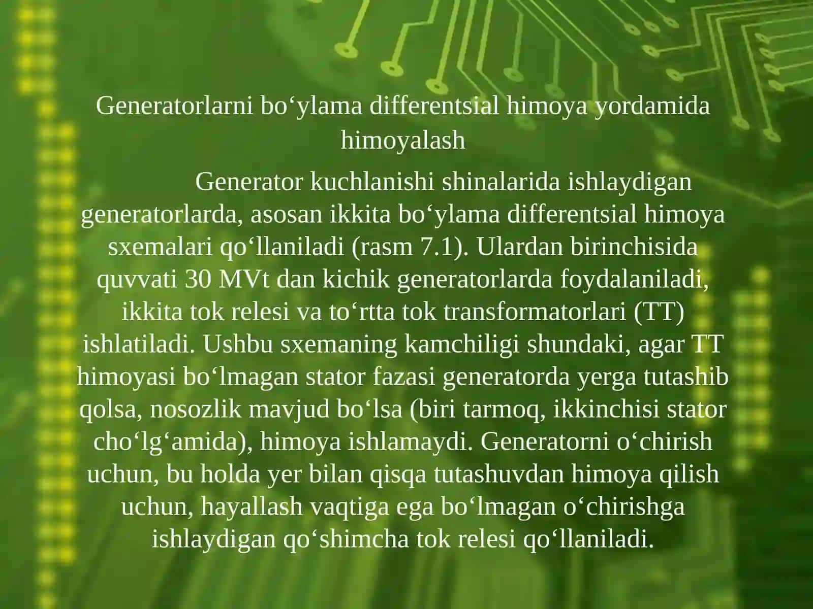 GIDROGENERATORLARNING RELE HIMOYaSI 4