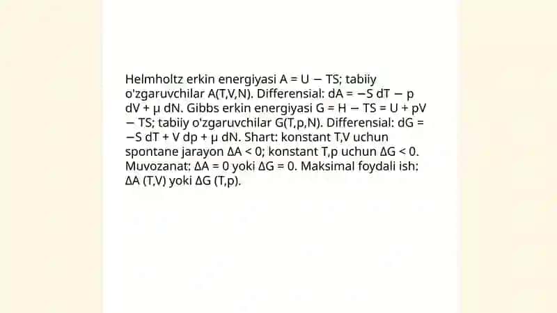 Kimyoviy termodinamika 4
