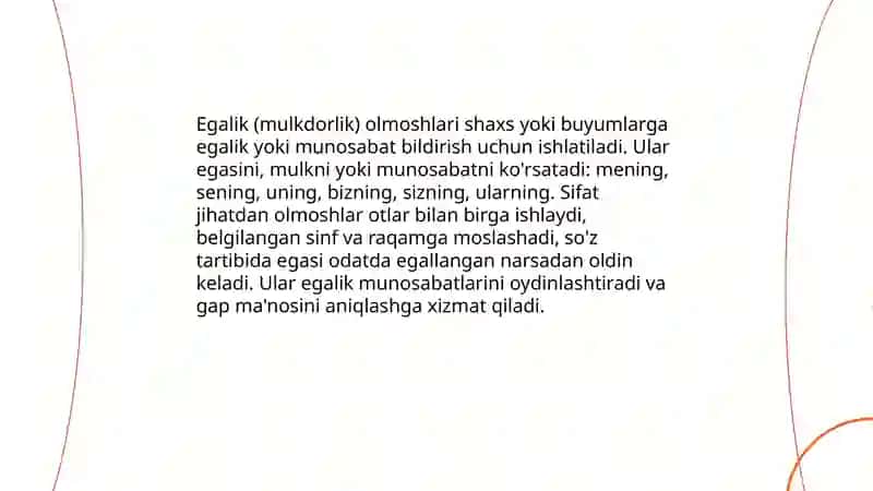 Olmoshlarning ma'no turlari 4