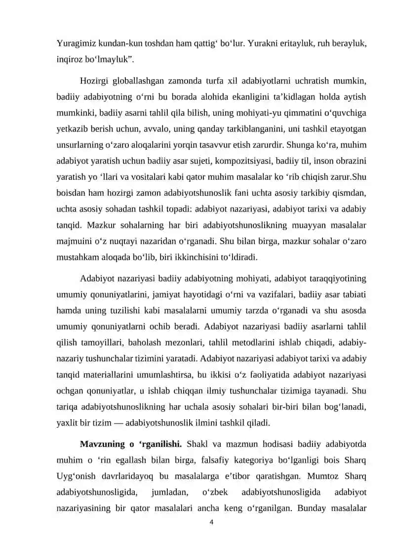 Badiiy asarda shakl va mazmun uyg‘unligi 4