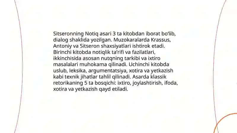 Sitseroning"Notiq "asarini oʻqib oʻrganish 4