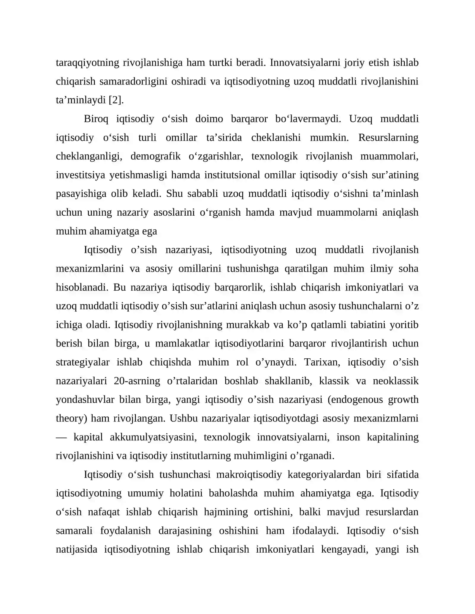 IQTISODIY O’SISH NAZARIYASI: UZOQ MUDDATLI ASPEKT 4