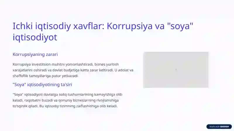 Iqtisodiy xavfsizlik: Ichki va tashqi xavflar 4