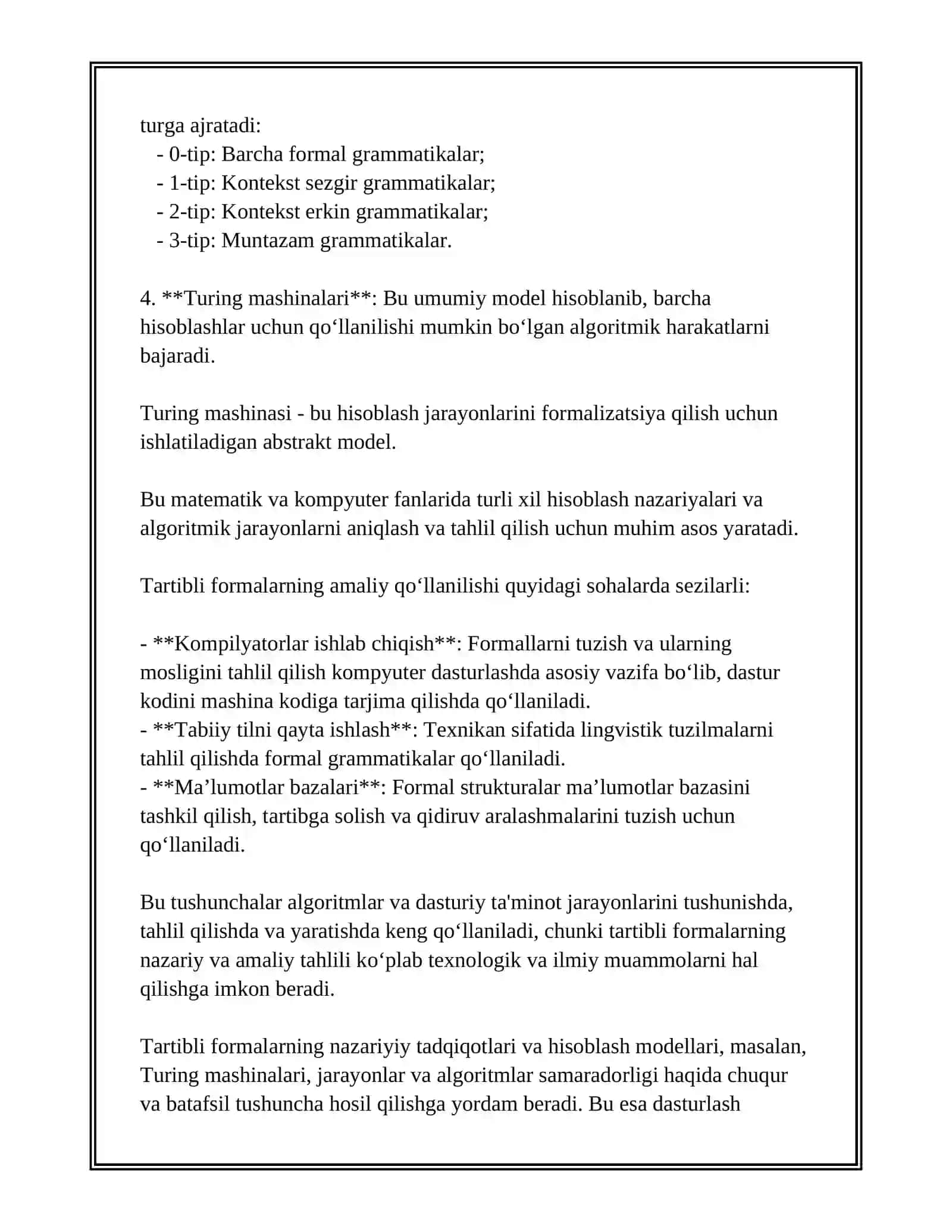 TARTIBLI FORMALAR YARATISH VA SHAKLLANTIRISH 4