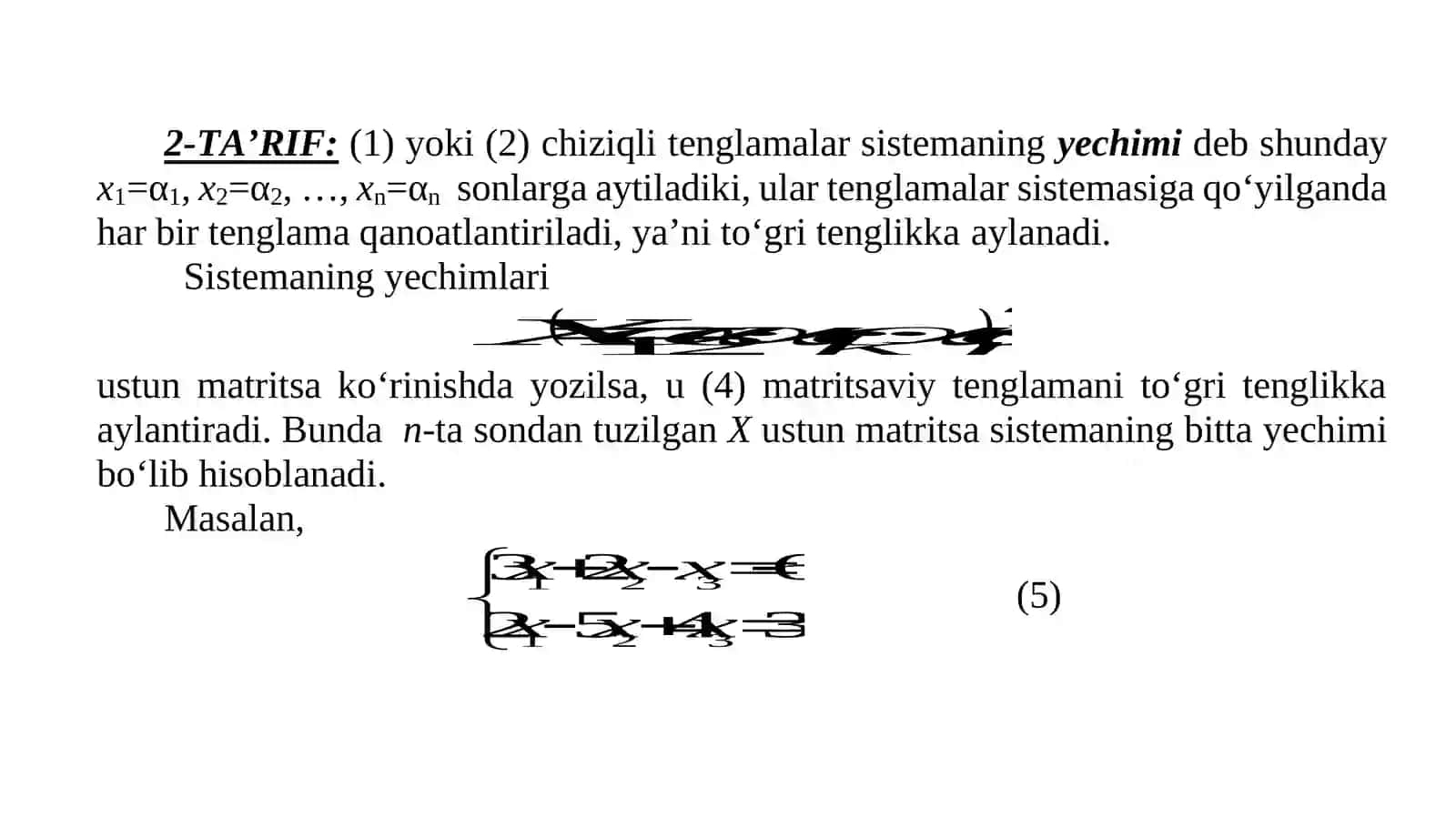 Chiziqli tenglamalar sistemasi va ularning yechimi 4