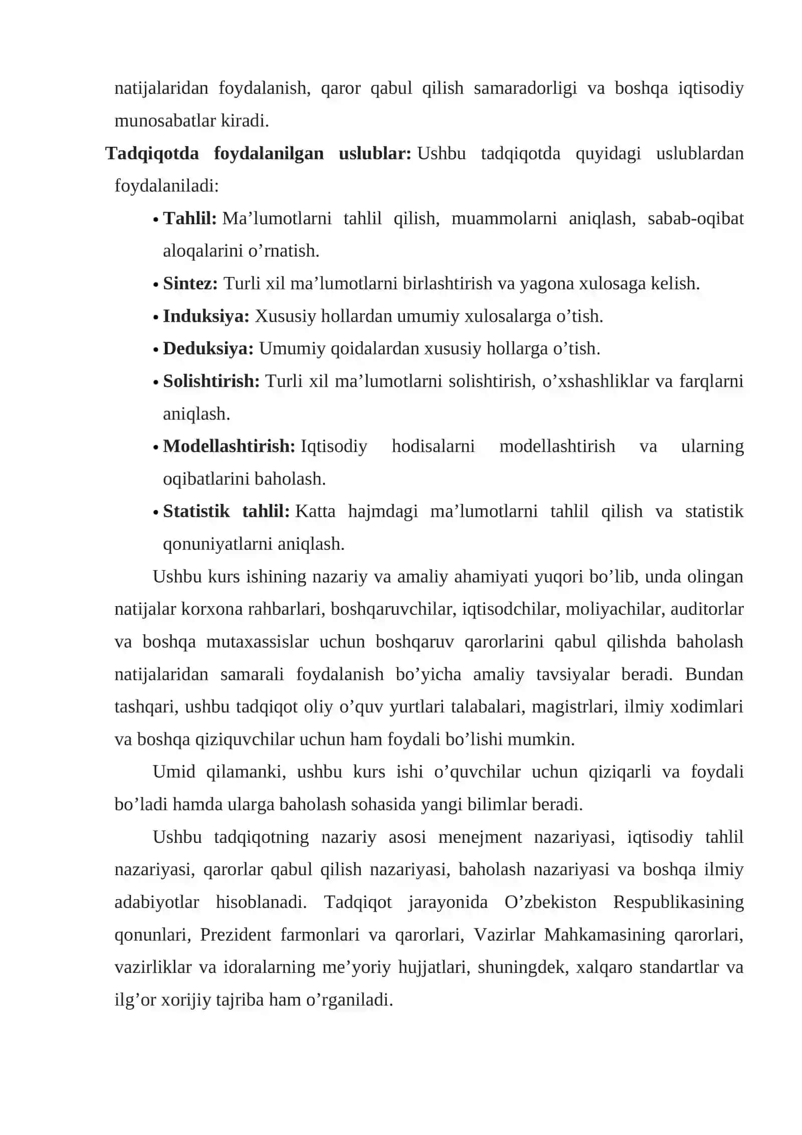 BAHOLAR BO‘YICHA QARORLAR QABUL QILISH 4