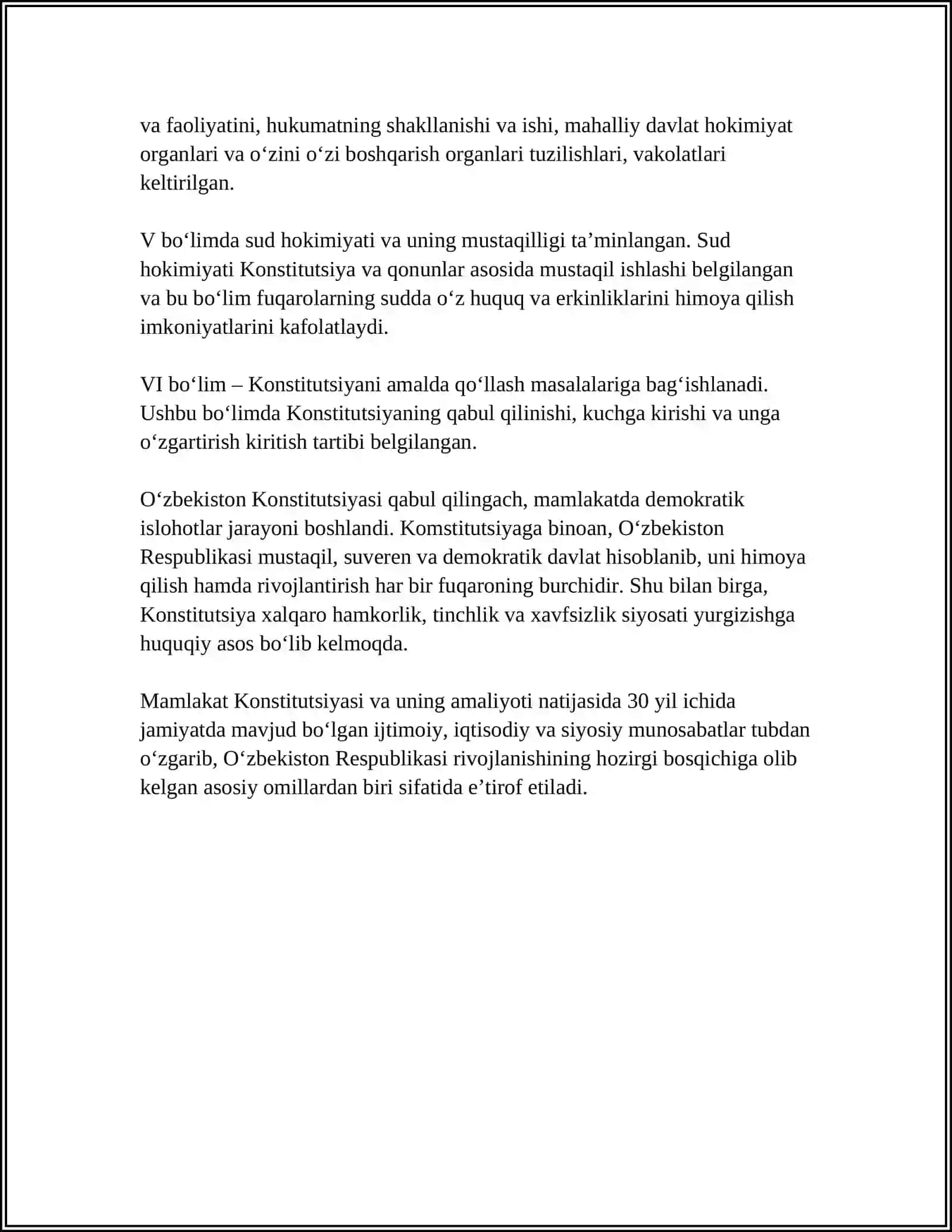 O'zbekiston Respublikasi Konstitutsiyasi 4