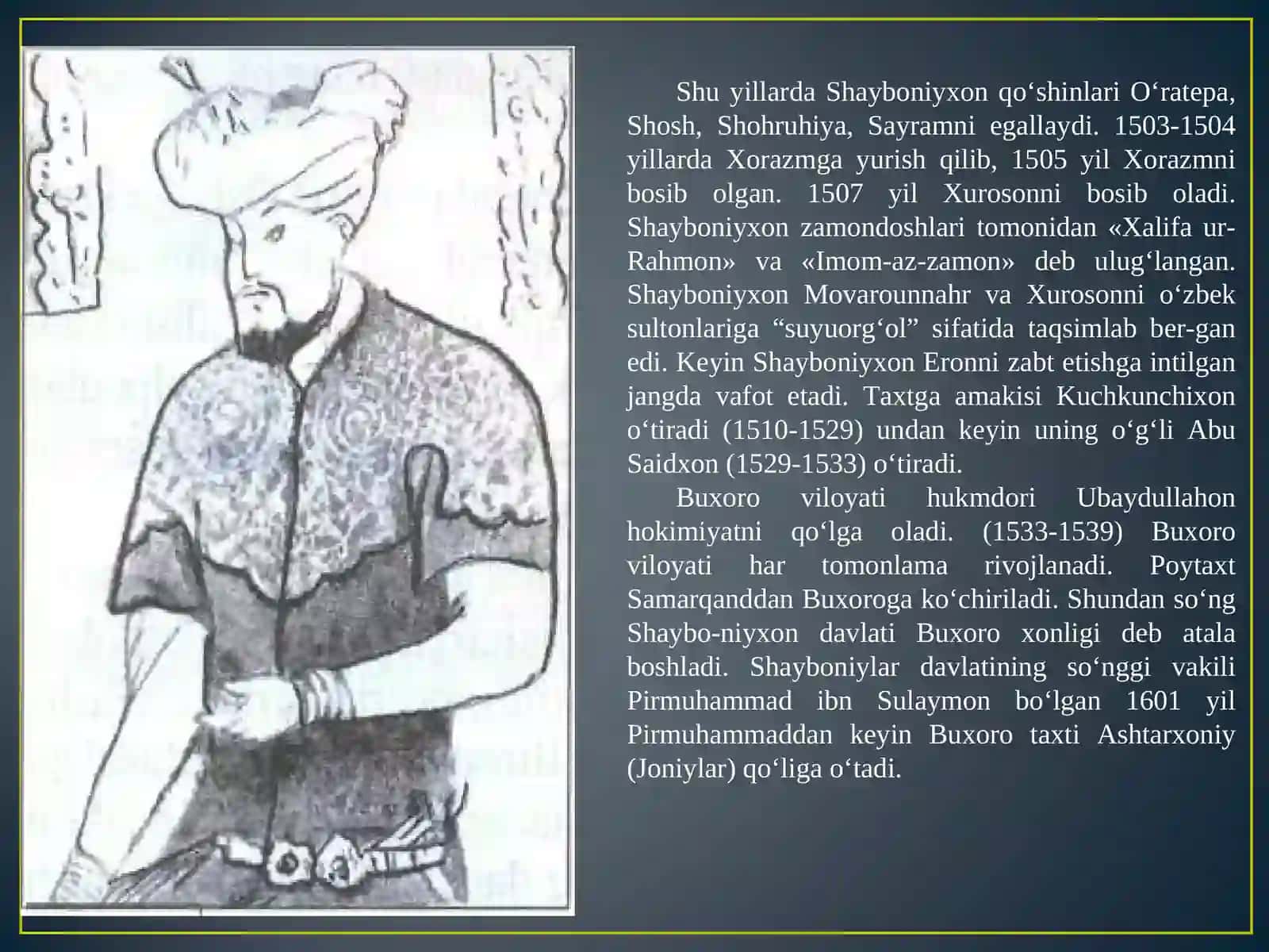 O'ZBEK DAVLATCHILIGIDA SHAYBONIYLARNING TUTGAN O’RNI 4
