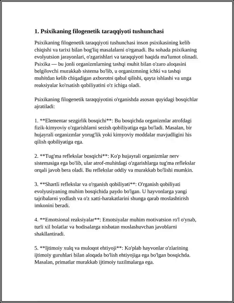 PSIXIKANING FILOGENETIK TARAQQIYOTI 4