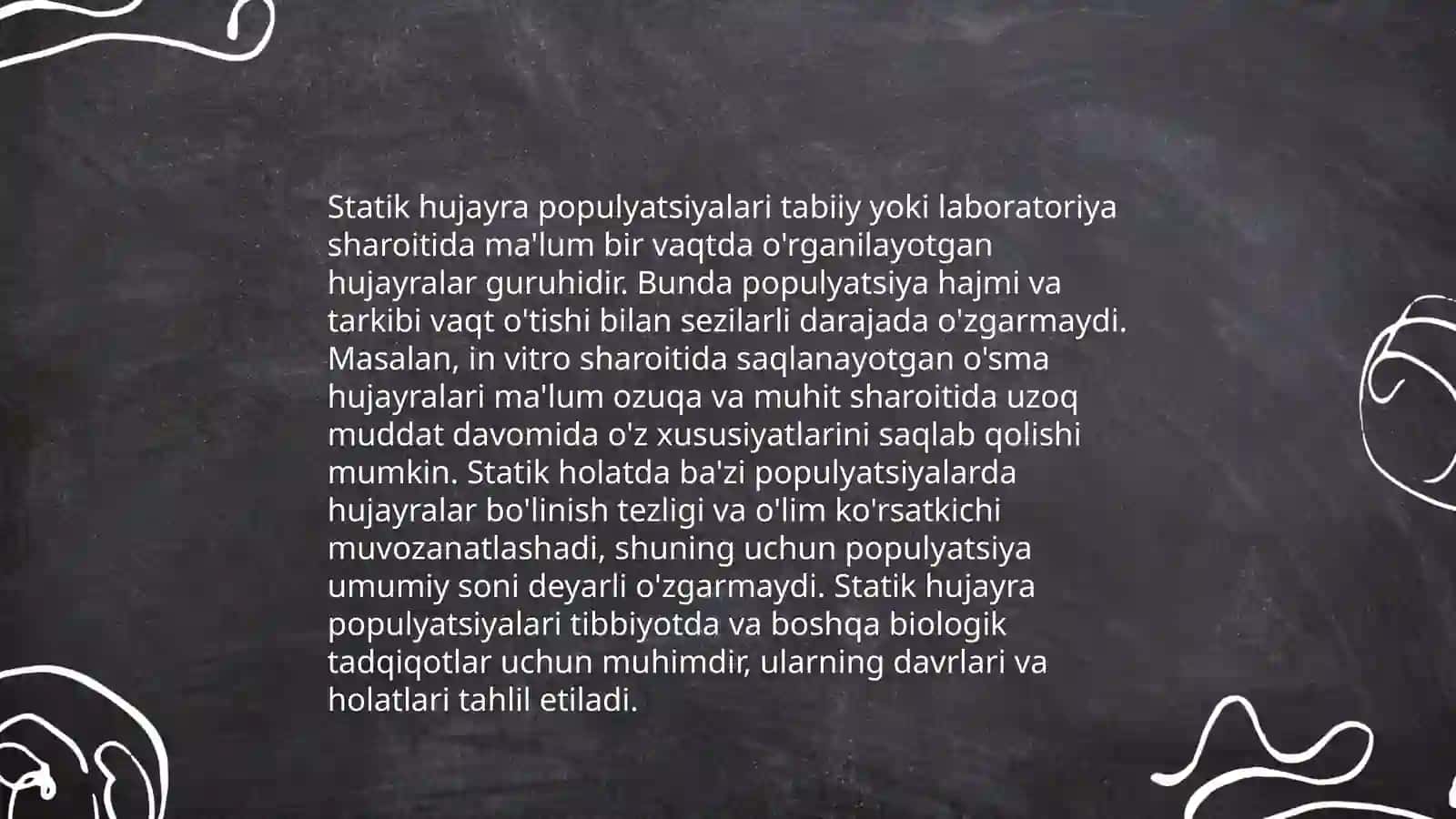 Hujayra populyatsiyalarining xususiyatlari 4