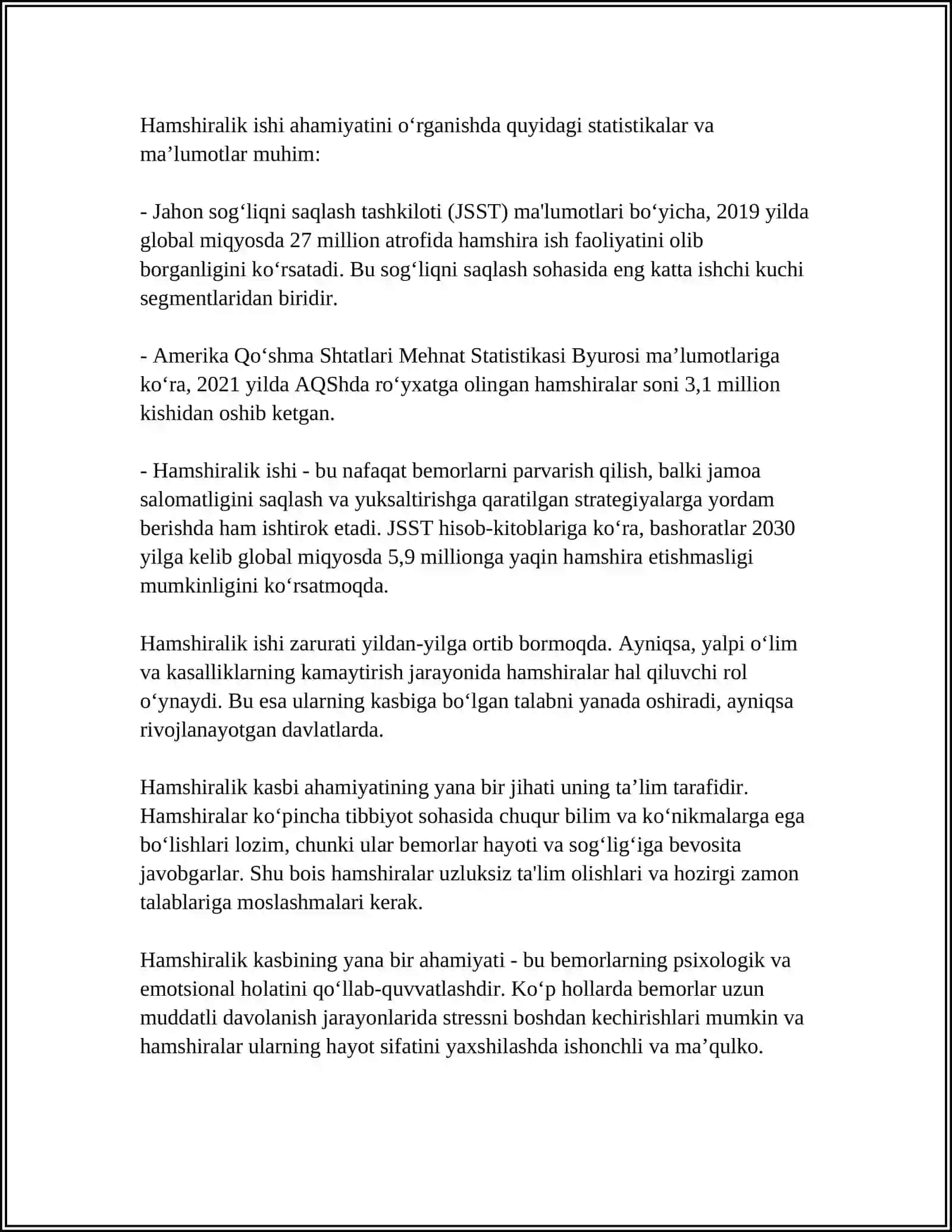HAMSHIRALIK ISHI FANIGA KIRISH. HAMSHIRALIK ISHINING TARIXI VA RIVOJLANISHI 4