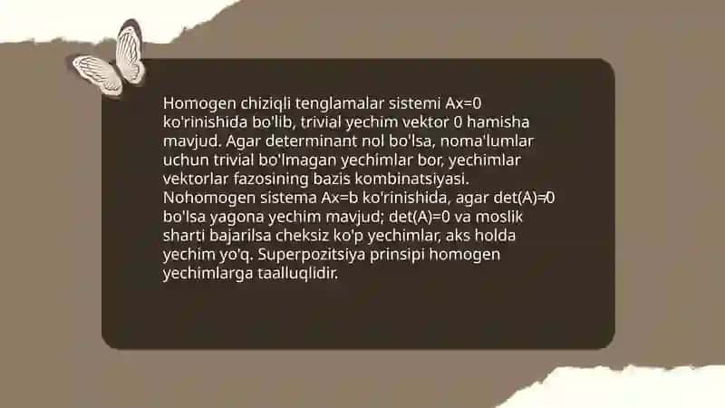 Chiziqli tenglamalar sistemasi va ularni yechish usullari 4