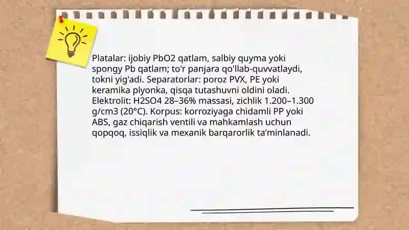 Qo'rg'oshin-kislotali akkumulyatorlar batareyasi 4