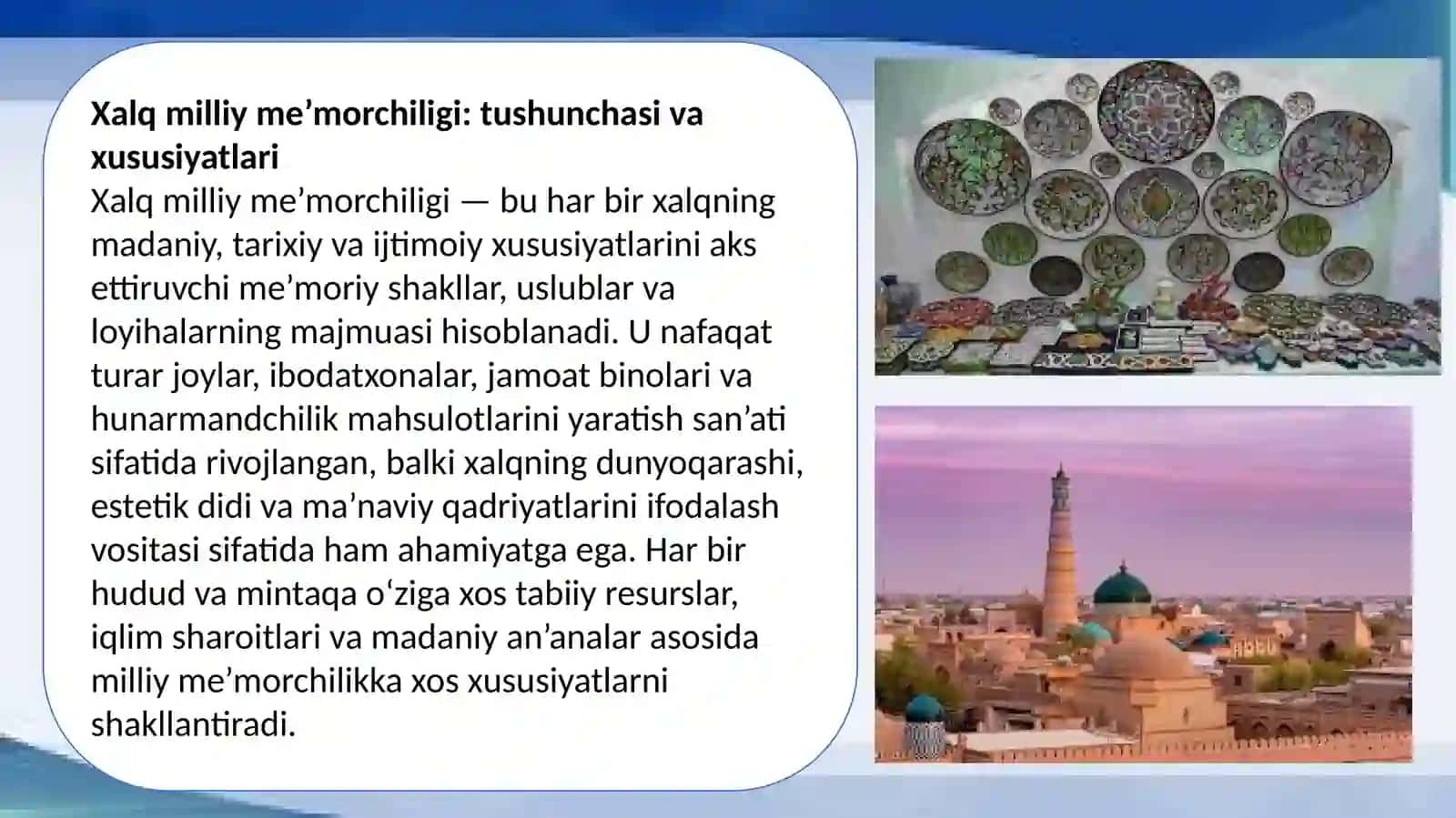 Xalq milliy meʼmorchiligi xalq maktab sifatida 4