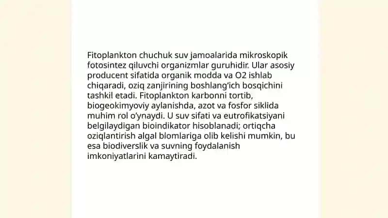 Chuchuk suvdagi organizmlar jamoalari 4