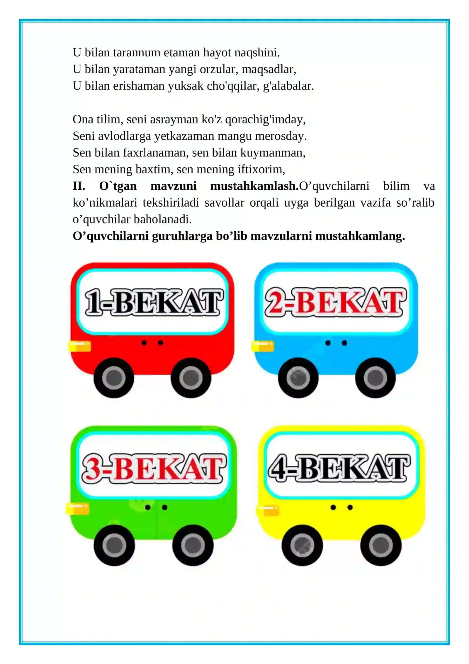 3-sinf. Ona tili. Gap bo’laklari. 4