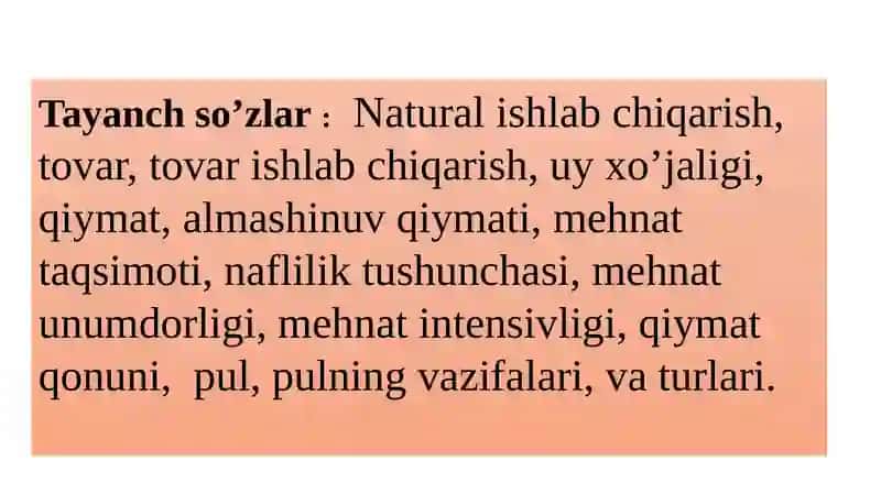 TOVAR-PUL MUNOSABATLARI 4