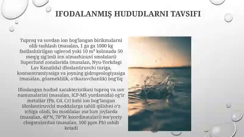 Tuproq va suvda ion birikmalariga kirish 4