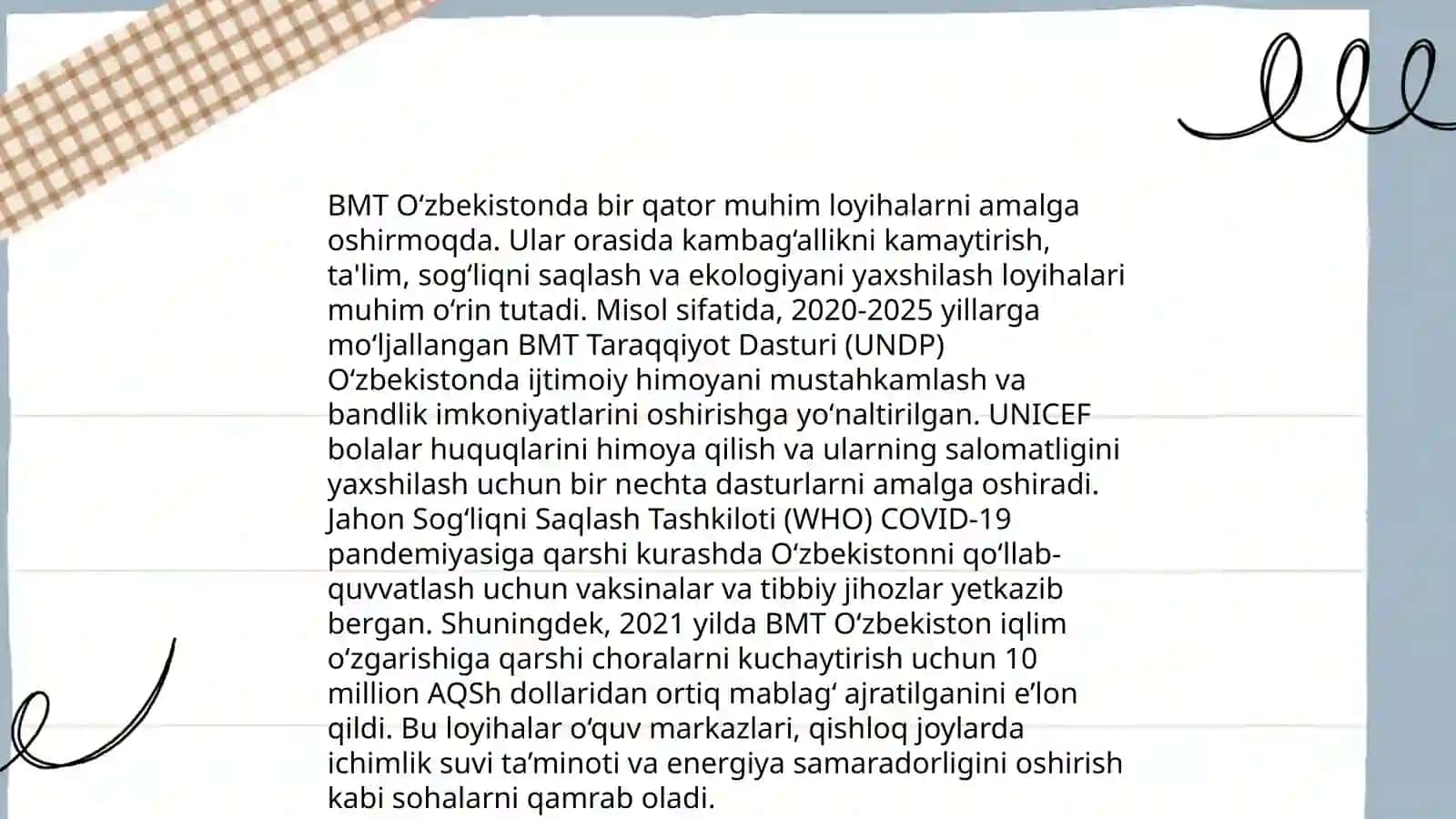 Oʻzbekistonning BMT bilan hamkorligi 4